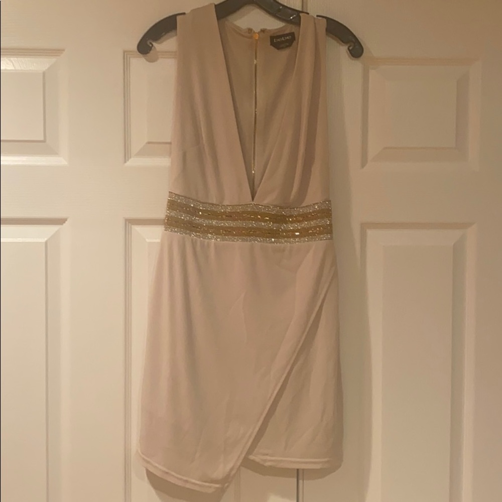 Beige cocktail dress